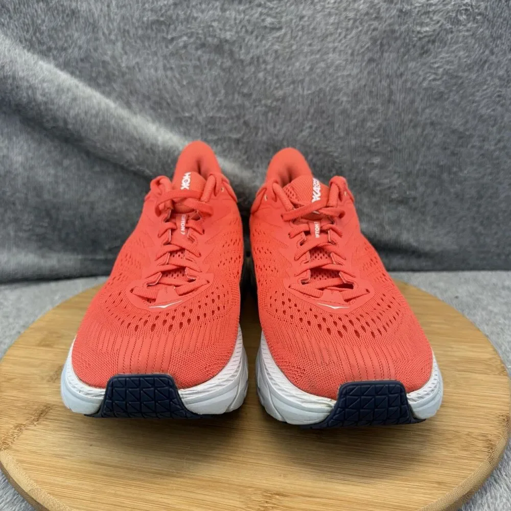 Hoka One One Clifton 7 Shoes Womens Size 9 Orange Running Sneakers 1110509 HCWH